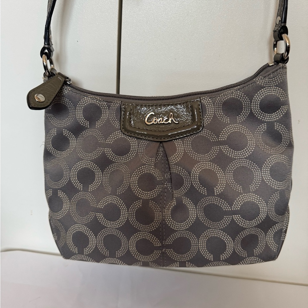 Authentic Coach Grey signature logo Women's cross body bag